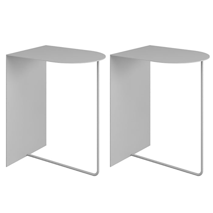 Rectangular Metal Table with Abstract Base Design mid-century Modern Style Side Table