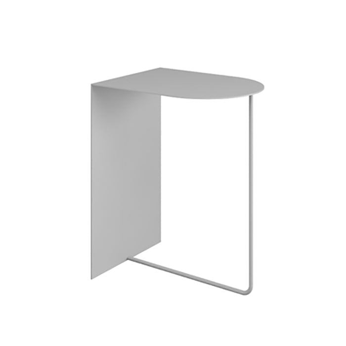 Rectangular Metal Table with Abstract Base Design mid-century Modern Style Side Table