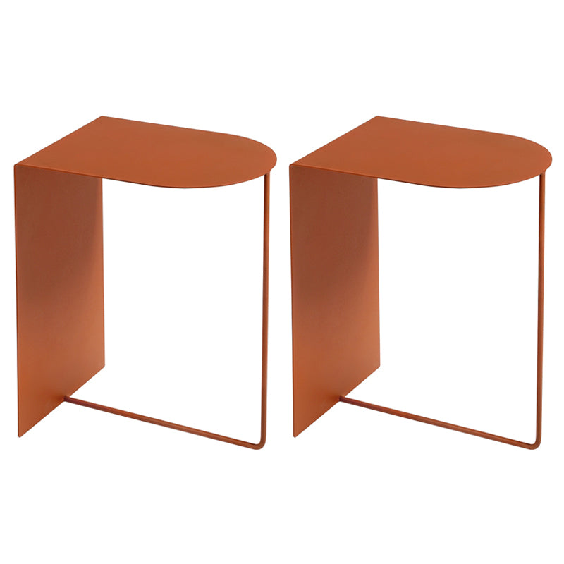 Rectangular Metal Table with Abstract Base Design mid-century Modern Style Side Table