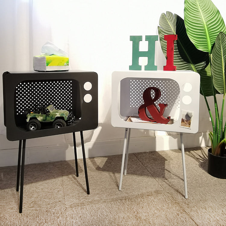 Medieval Modern Style Rectangular Metal Table Can Store 4 Legs Side Table