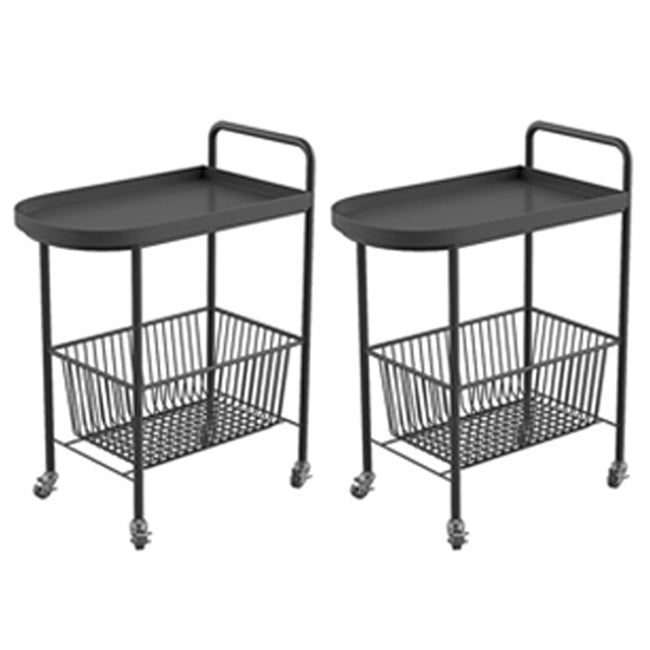 23.6" Tall Mid-Century Style Side Table Metal Double Tier Side End Table