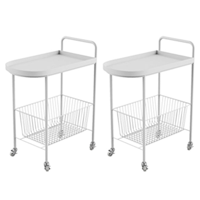23.6" Tall Mid-Century Style Side Table Metal Double Tier Side End Table