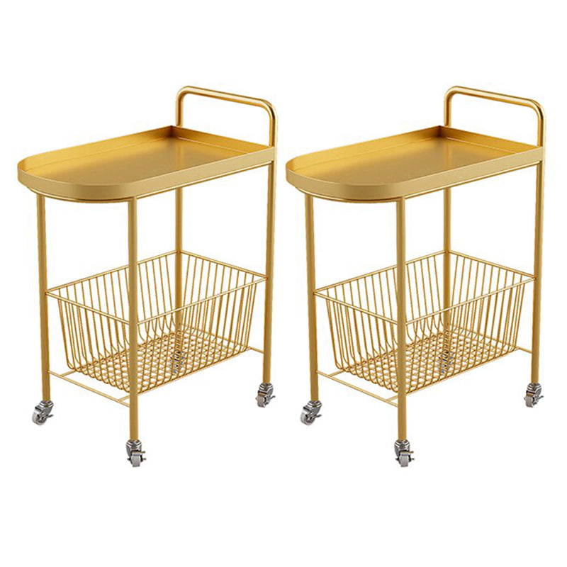 23.6" Tall Mid-Century Style Side Table Metal Double Tier Side End Table
