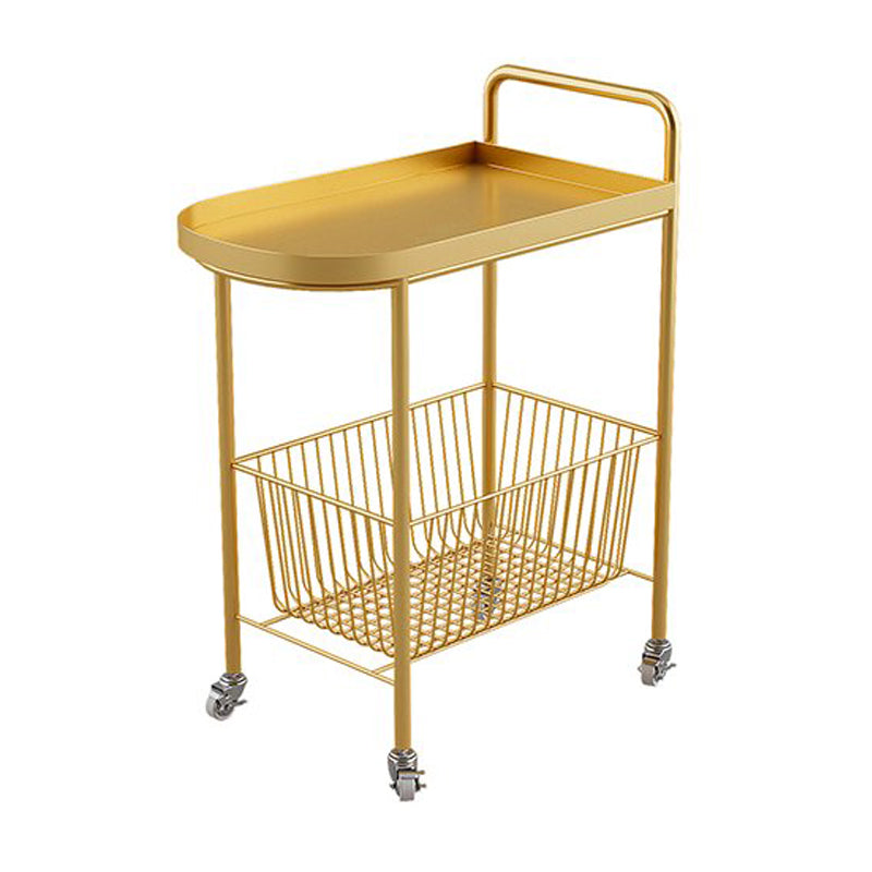 23.6" Tall Mid-Century Style Side Table Metal Double Tier Side End Table