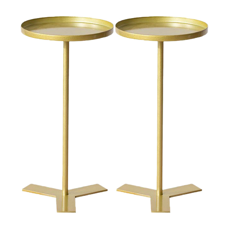 Mid-Century Style Sofa Side Accent Table Metal Pedestal End Table