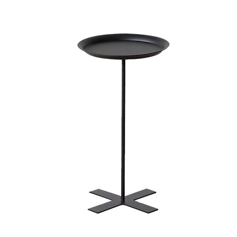 Mid-Century Style Sofa Side Accent Table Metal Pedestal End Table