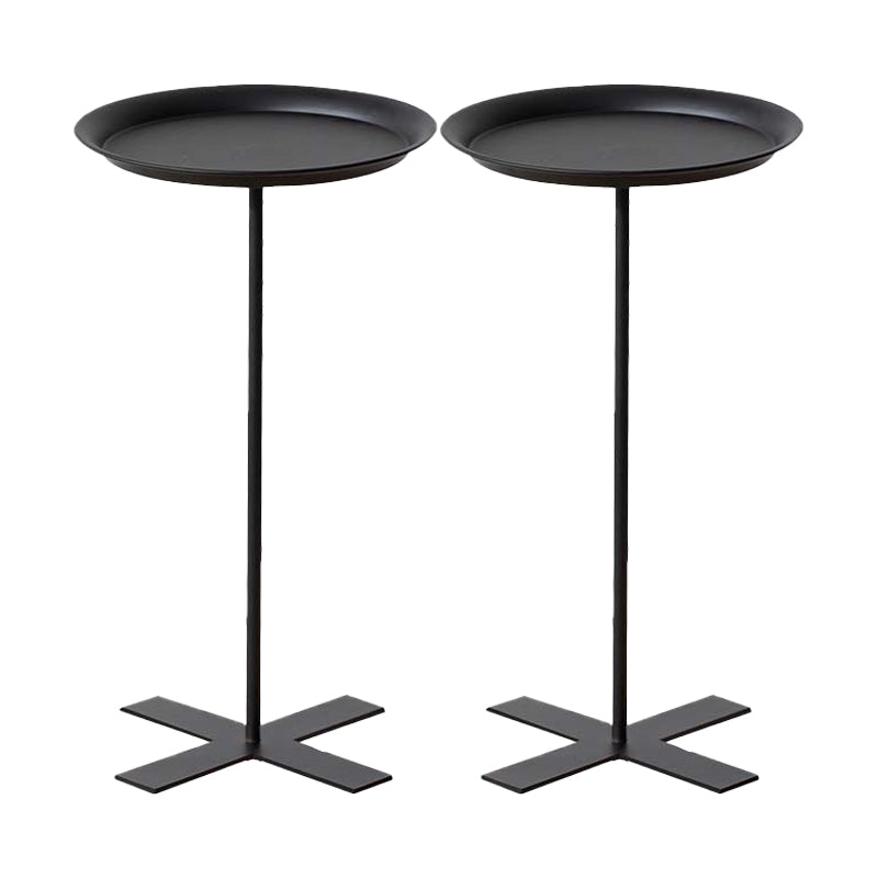 Mid-Century Style Sofa Side Accent Table Metal Pedestal End Table