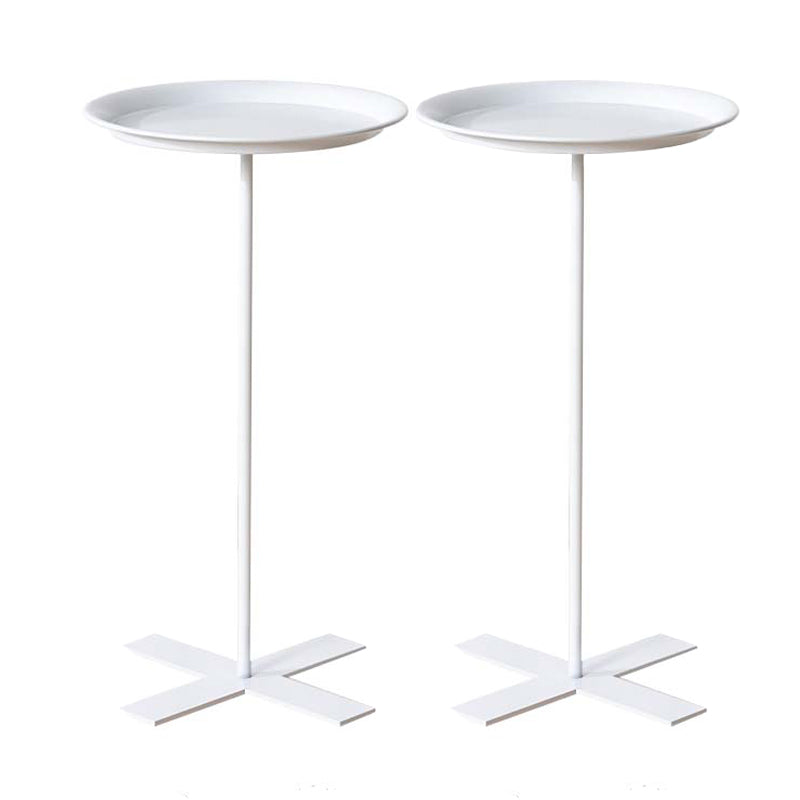 Mid-Century Style Sofa Side Accent Table Metal Pedestal End Table