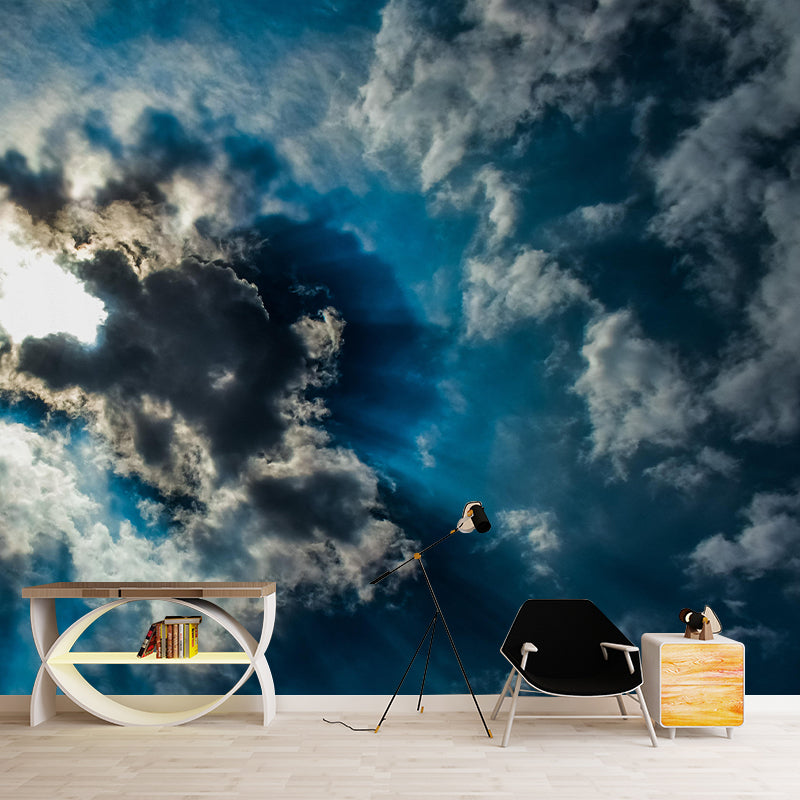 Environmental Clouds Wall Mural Stain Resistant Living Room Photography Wall Mural