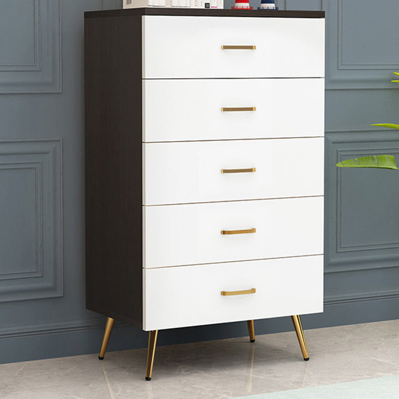 15.75 inch Wide Wood Accent Chest with Drawers Metal Straight Legs