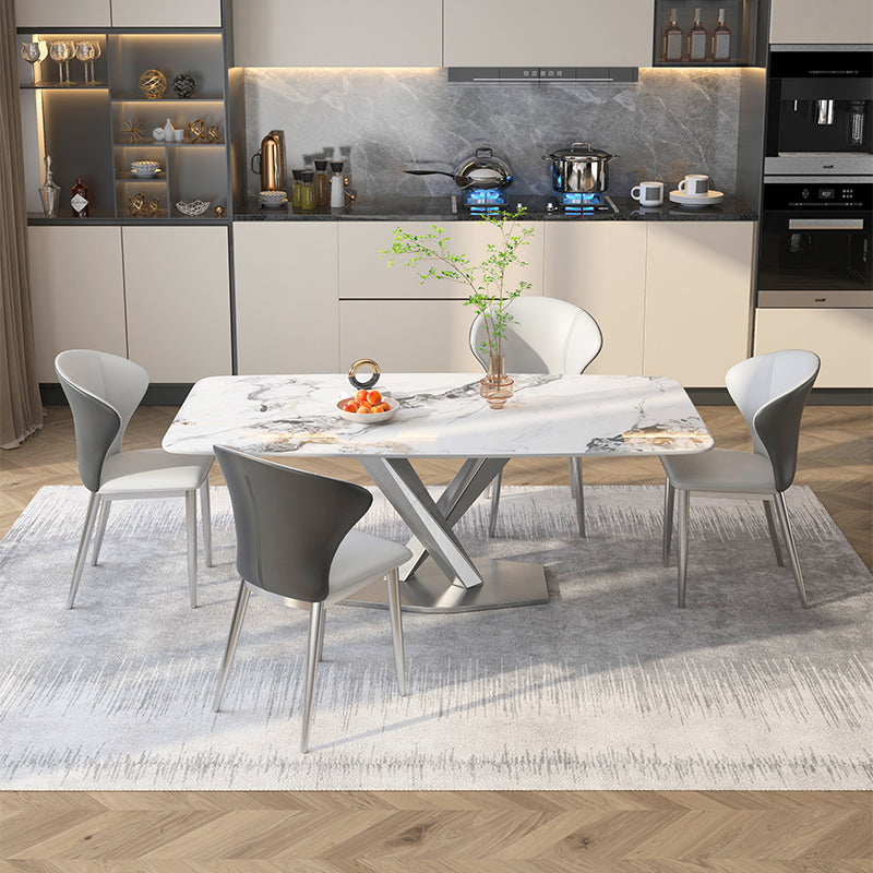 Sintered Stone Home Dining Table Modern Pedestal Base Dining Room Table