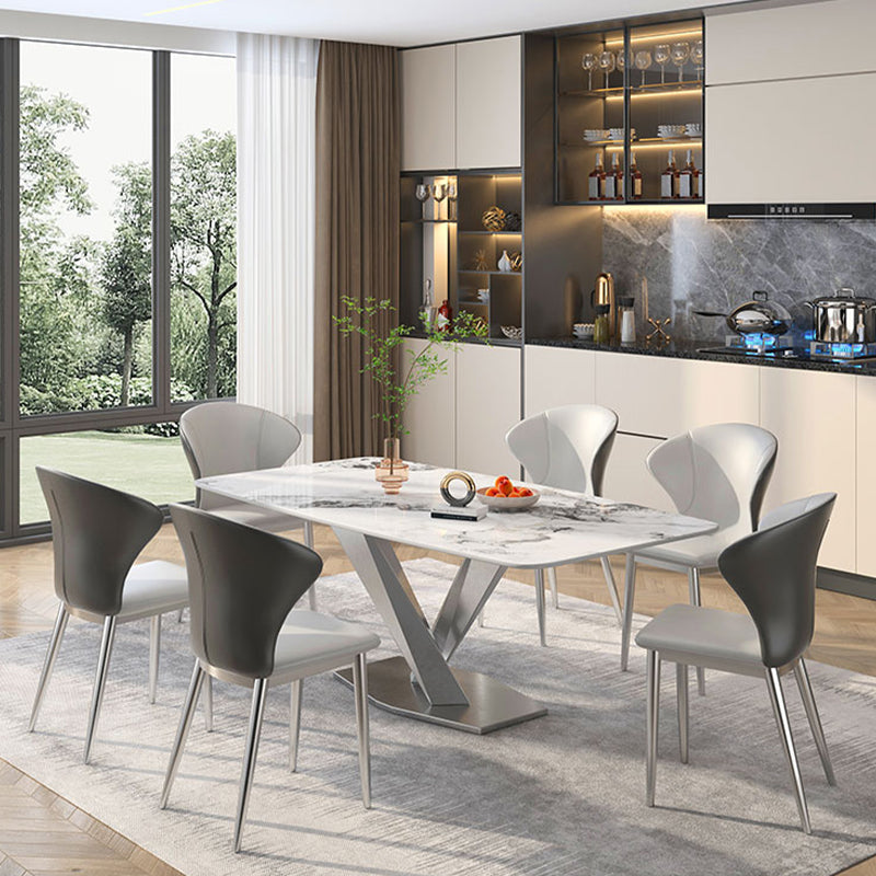 Sintered Stone Home Dining Table Modern Pedestal Base Dining Room Table