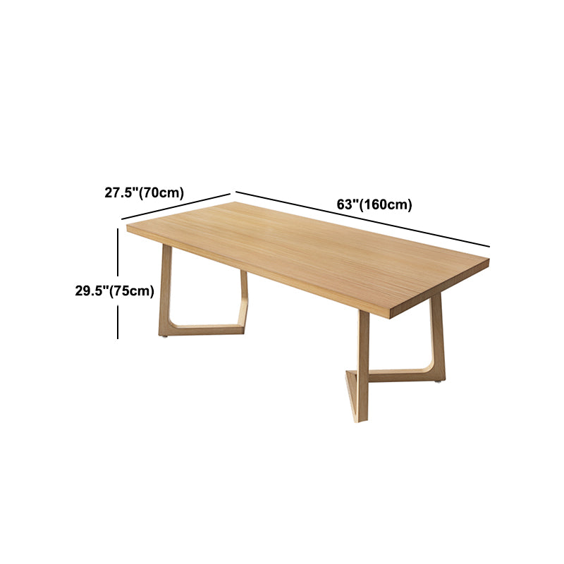 Natural Dining Table Contemporary Style Solid Wood Rectangle Dinner Table