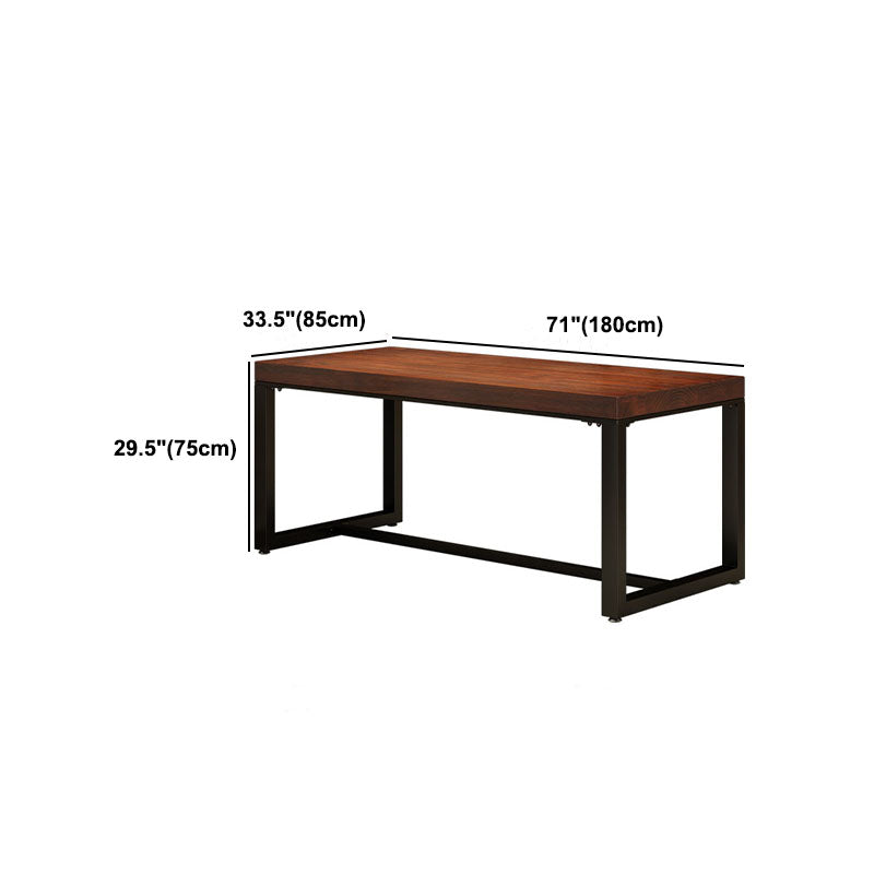 Industrial Rectangle Dining Room Table Solid Wood Trestle Base Dining Table