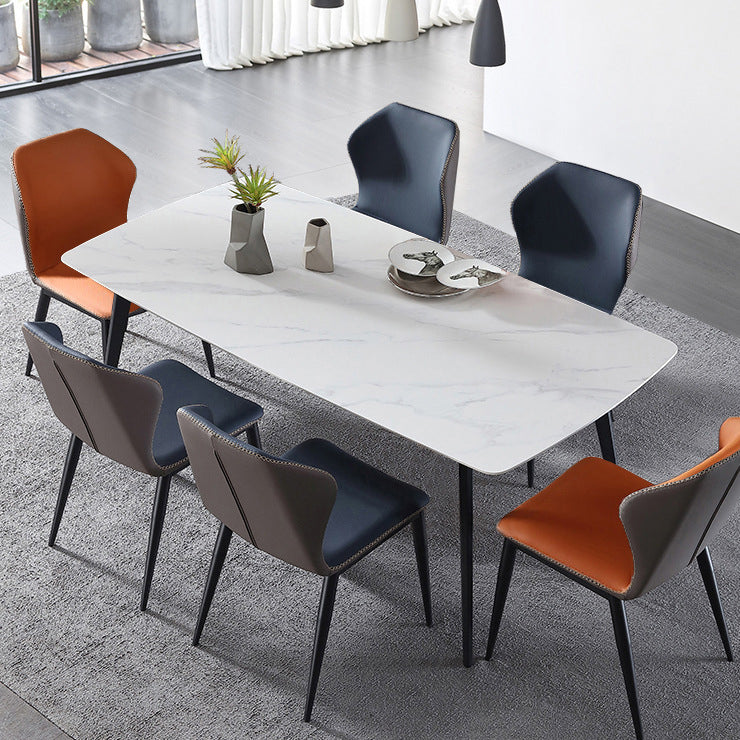 Rectangle Modern Stone Table Standard Height Dining Table with 4 Legs
