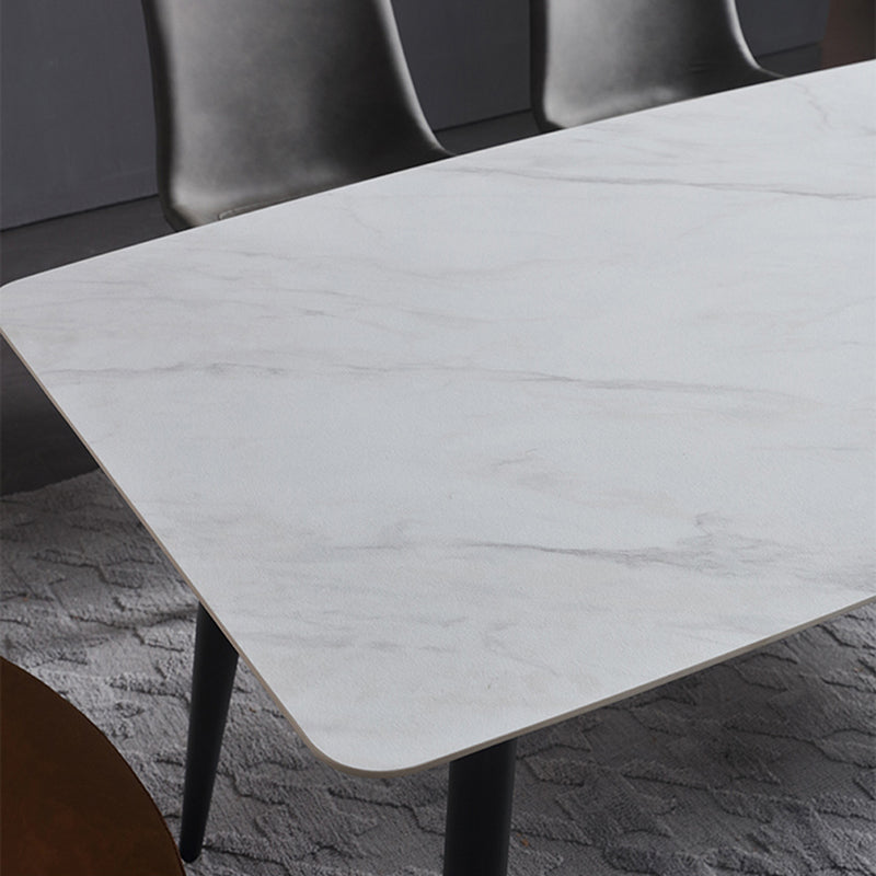 Rectangle Modern Stone Table Standard Height Dining Table with 4 Legs