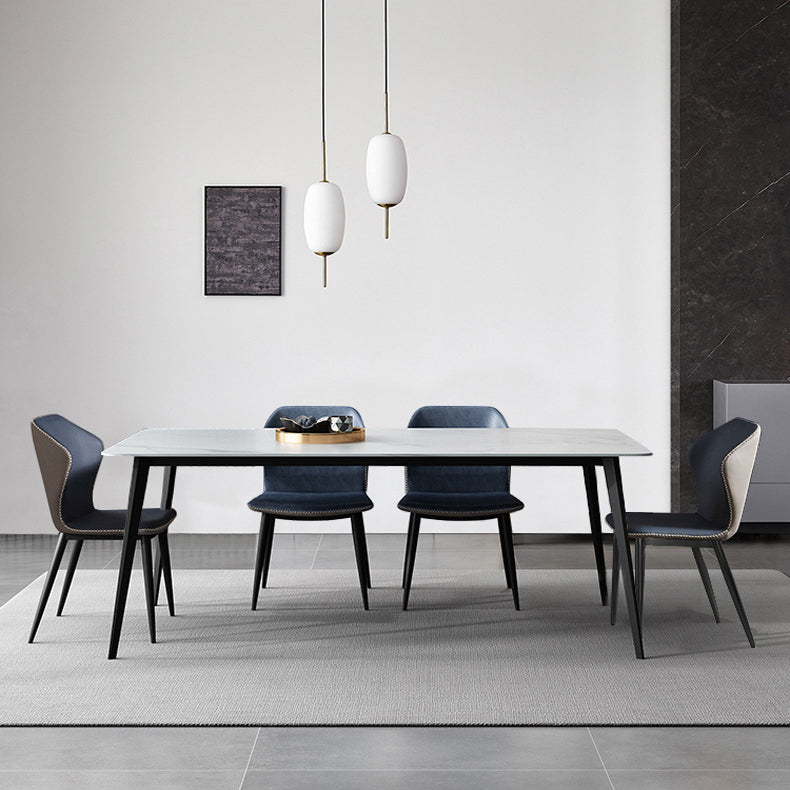Rectangle Modern Stone Table Standard Height Dining Table with 4 Legs