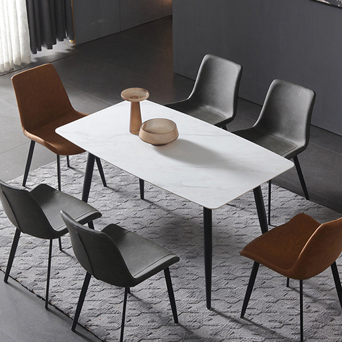 Rectangle Modern Stone Table Standard Height Dining Table with 4 Legs