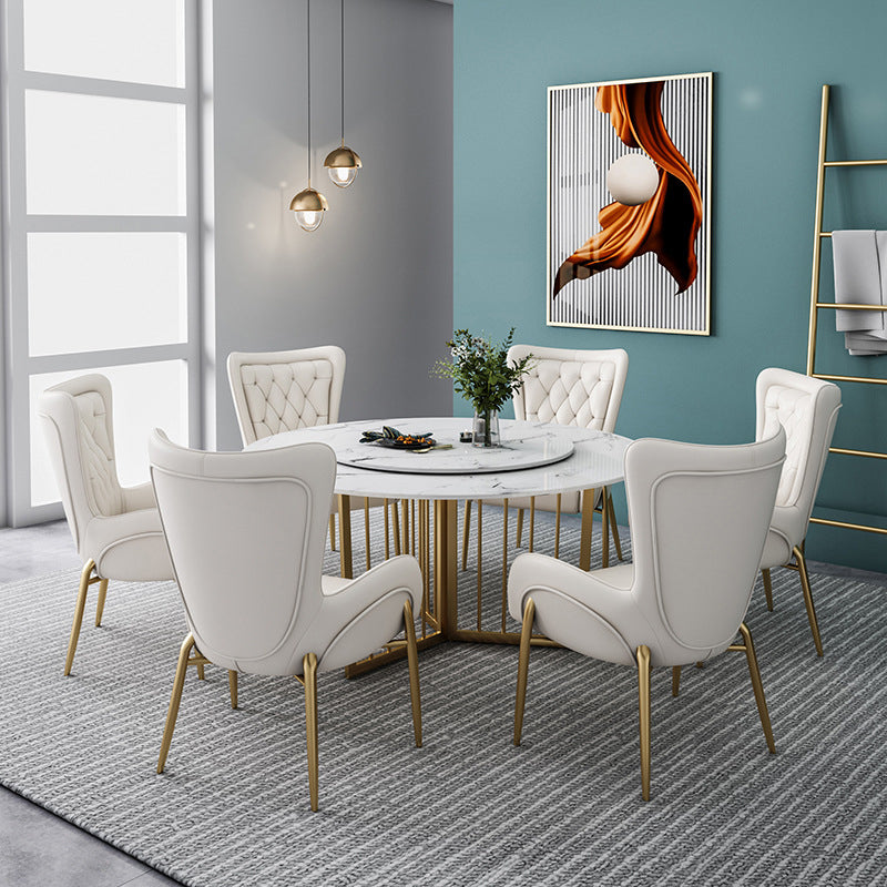 Modern Stone Dining Table Round White Dining Table for Kitchen