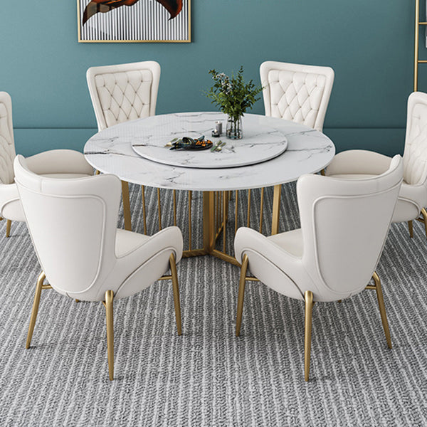 Modern Stone Dining Table Round White Dining Table for Kitchen