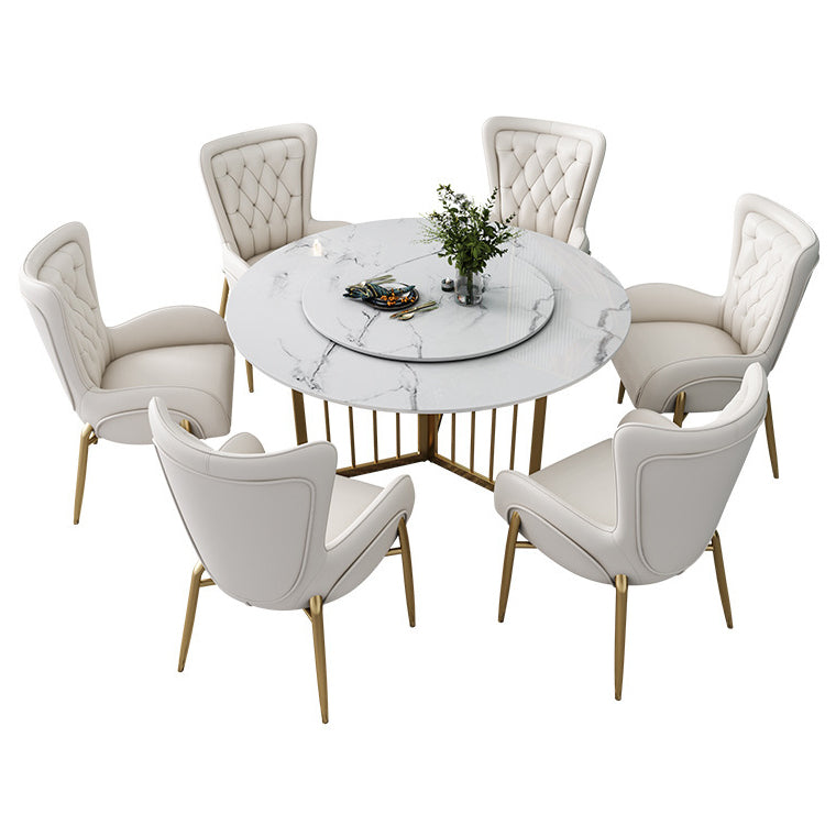 Modern Stone Dining Table Round White Dining Table for Kitchen