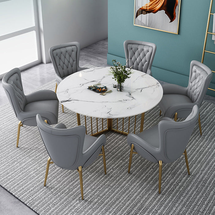 Modern Stone Dining Table Round White Dining Table for Kitchen