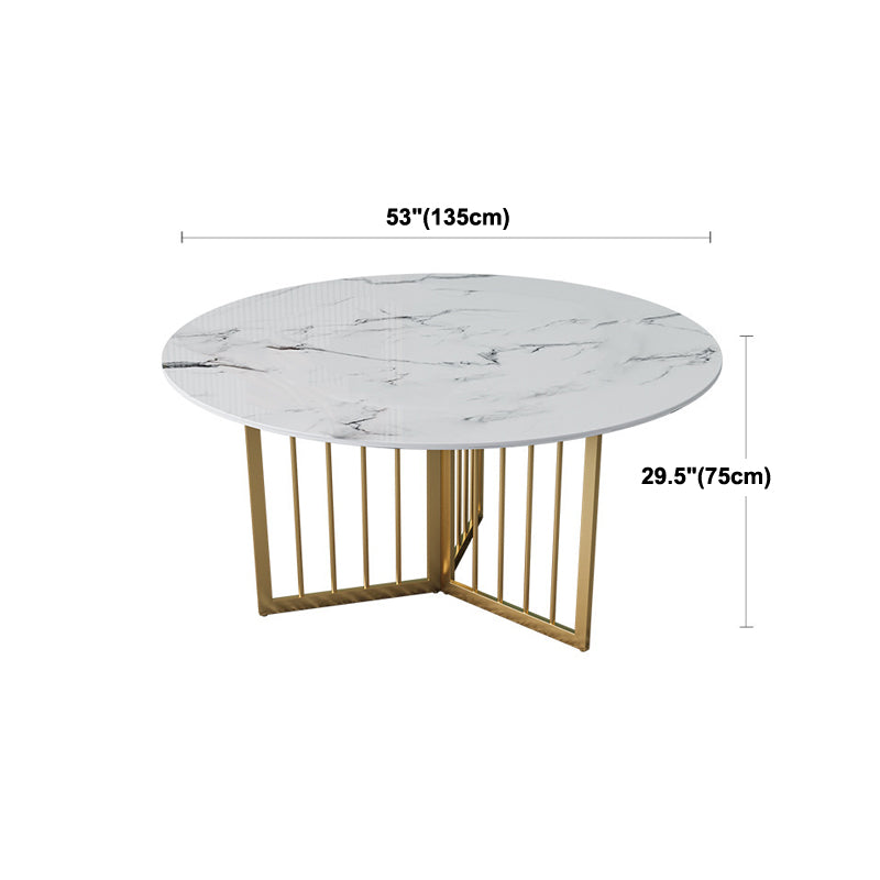 Modern Stone Dining Table Round White Dining Table for Kitchen