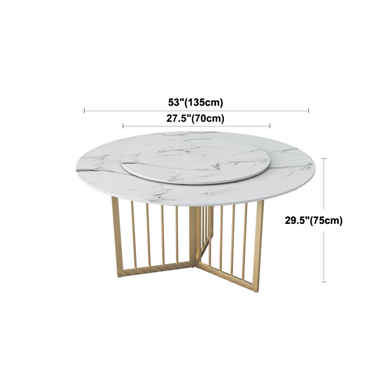 Modern Stone Dining Table Round White Dining Table for Kitchen