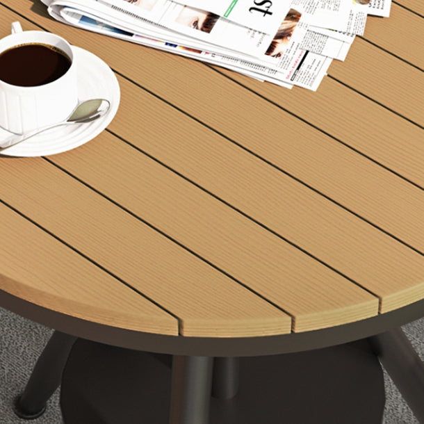 Modern Round Dining Table Metal Pedestal Casual Adjustable Height Dining Table