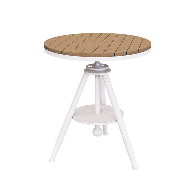 Modern Round Dining Table Metal Pedestal Casual Adjustable Height Dining Table