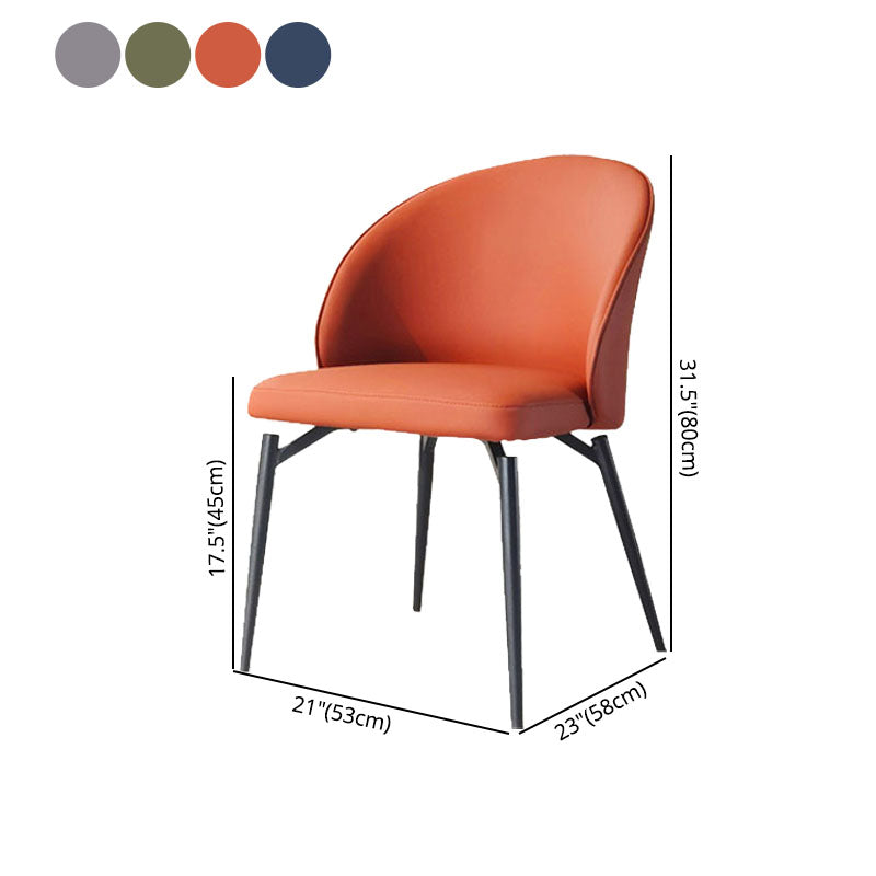 Contemporary Chair Dining Armless Side Chairs with Metal Legs for Kitchen