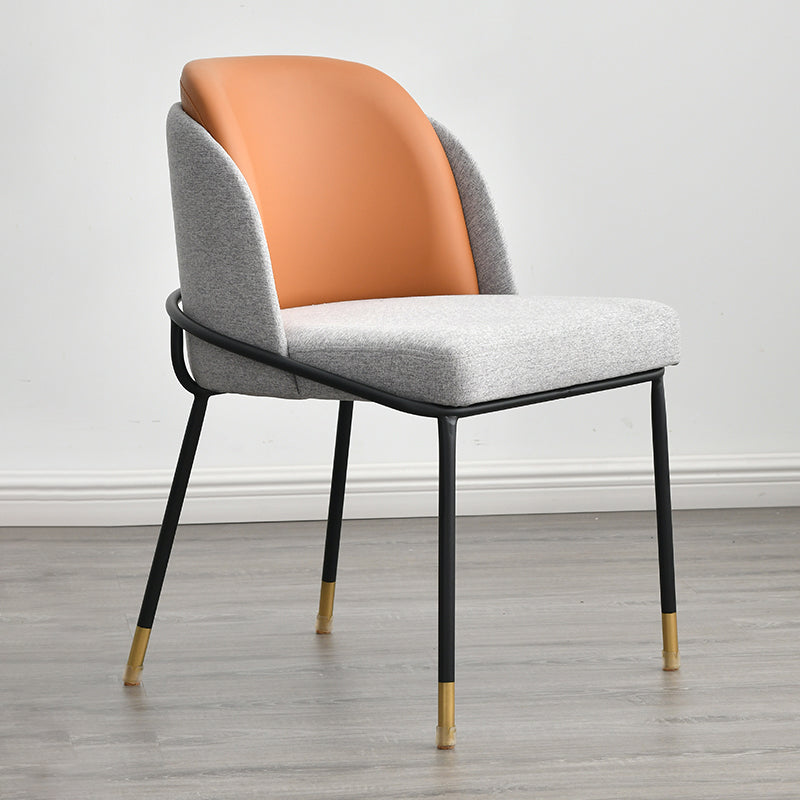 Nordic Style Upholstered Armless Dining Chairs Solid Back Chair