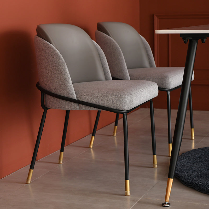 Nordic Style Upholstered Armless Dining Chairs Solid Back Chair