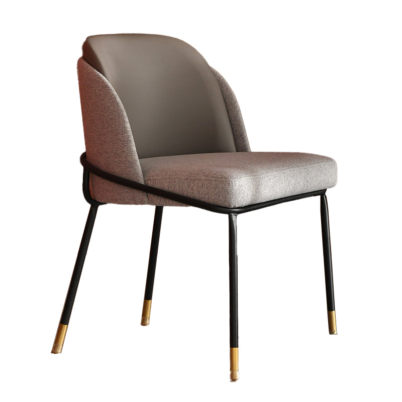 Nordic Style Upholstered Armless Dining Chairs Solid Back Chair