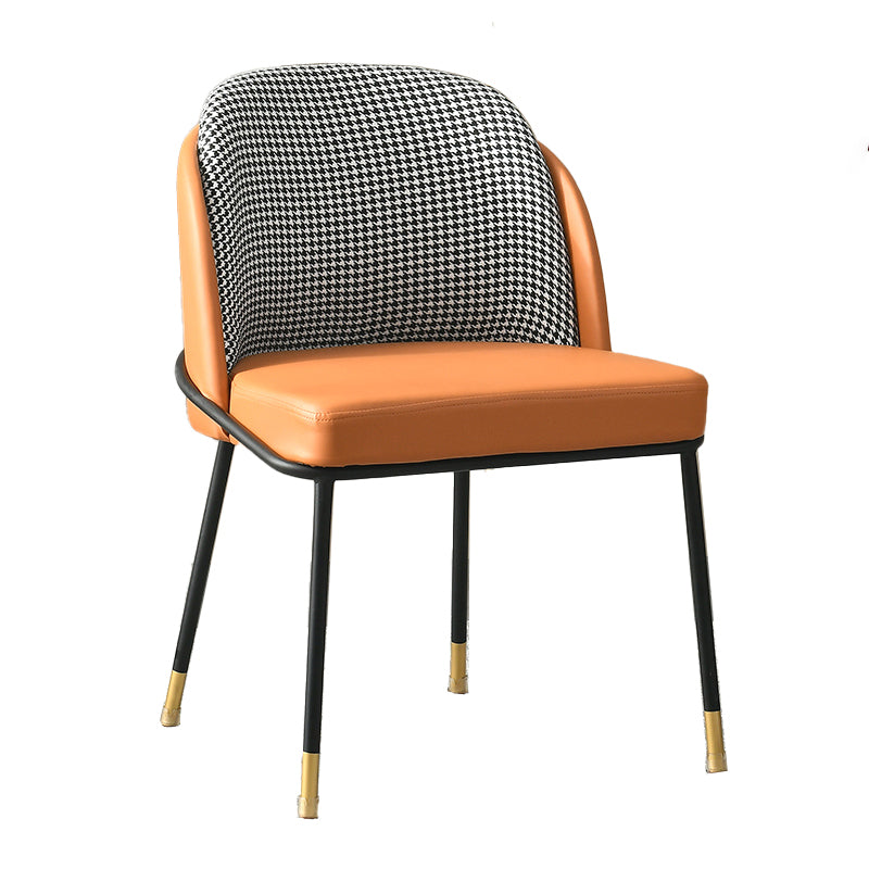 Nordic Style Upholstered Armless Dining Chairs Solid Back Chair