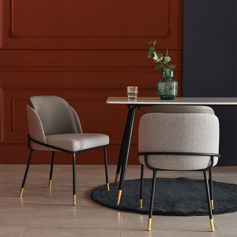 Nordic Style Upholstered Armless Dining Chairs Solid Back Chair