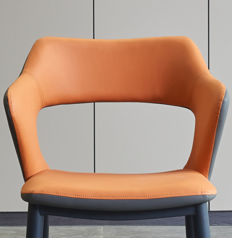 Contemporary Style Kitchen Chairs Dining Arm Open Back Side Chair with Metal Legs