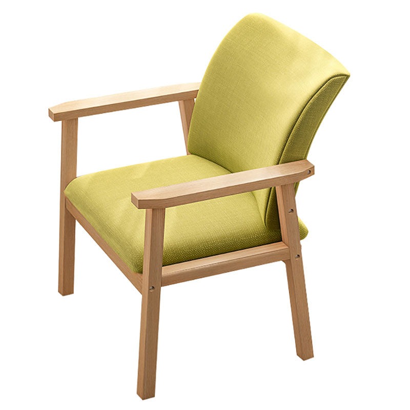 Contemporary Style Kitchen Chairs Dining Arm Side Chair with Wooden Legs