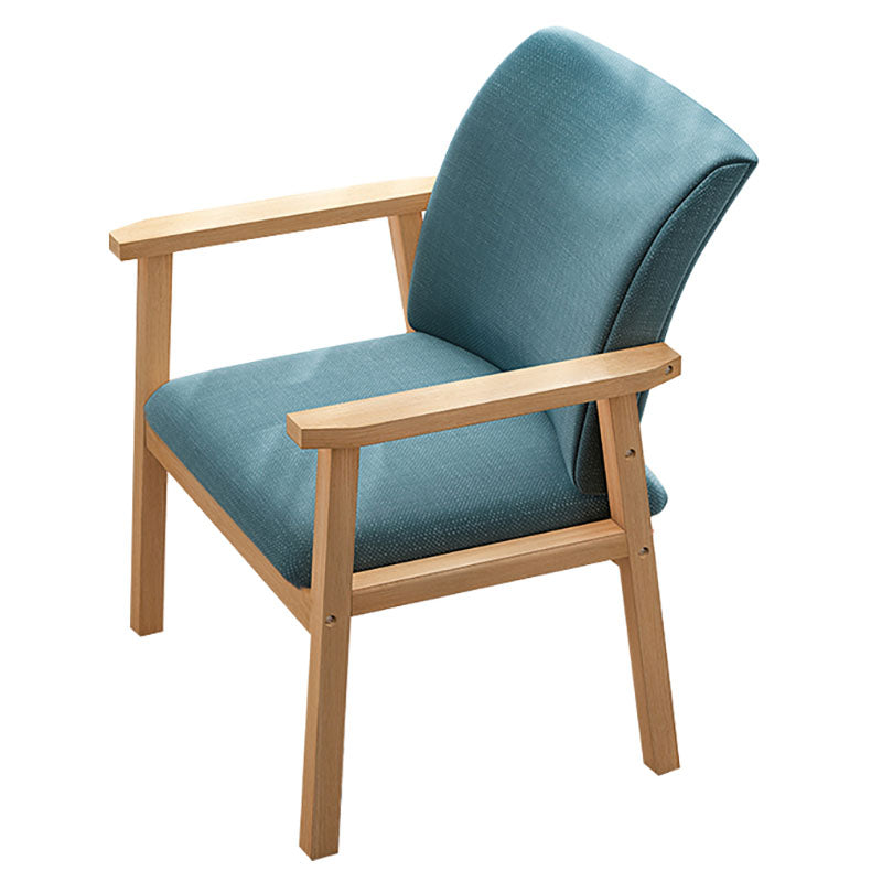 Contemporary Style Kitchen Chairs Dining Arm Side Chair with Wooden Legs