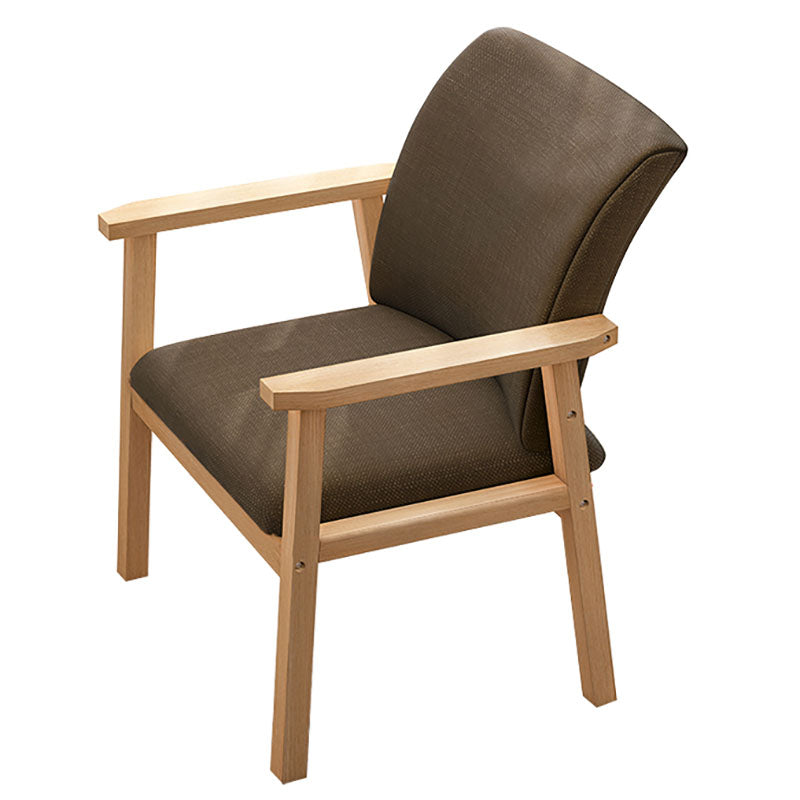 Contemporary Style Kitchen Chairs Dining Arm Side Chair with Wooden Legs