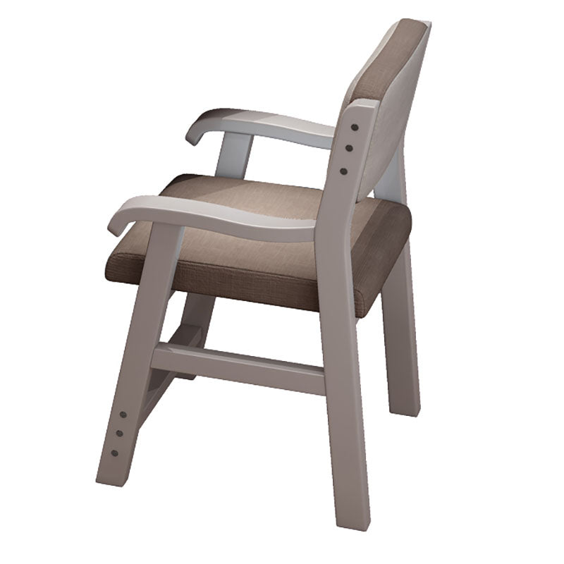 Contemporary Style Kitchen Chair Dining Arm Side Chair with Wooden Legs