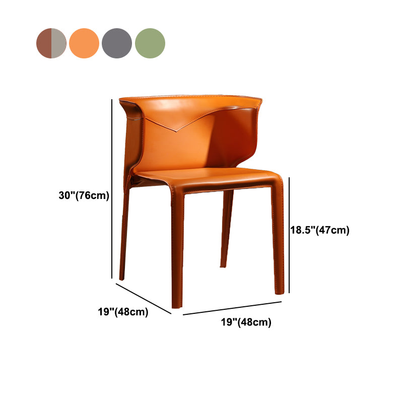 Contemporary Leather Dining Chair Arm Wingback Side Chair for Home Use