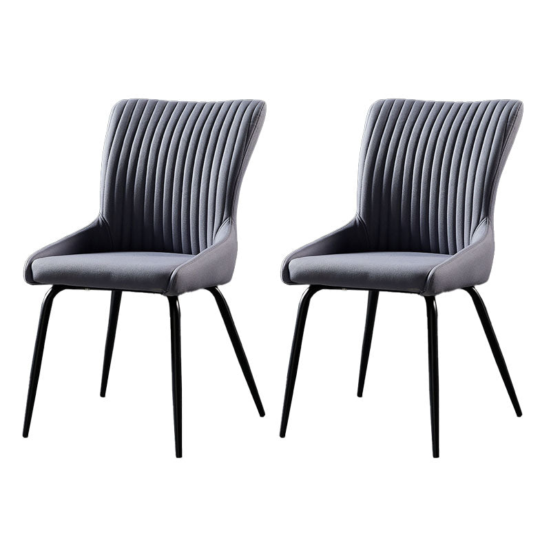 Industrial Arm Solid Back Dining Side Chair Fabric Dining Side Chair