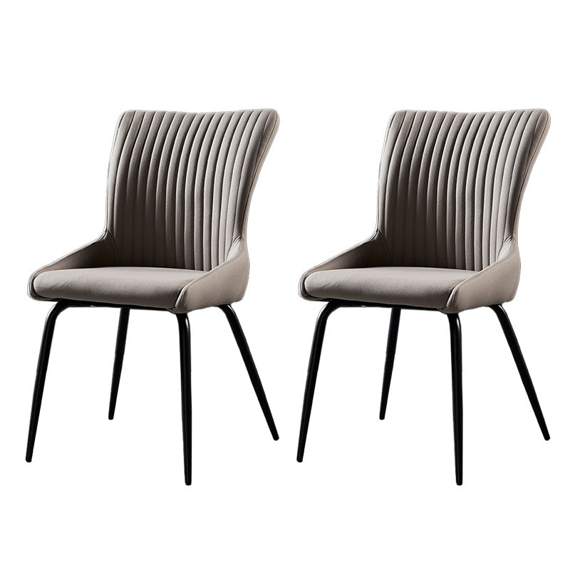 Industrial Arm Solid Back Dining Side Chair Fabric Dining Side Chair