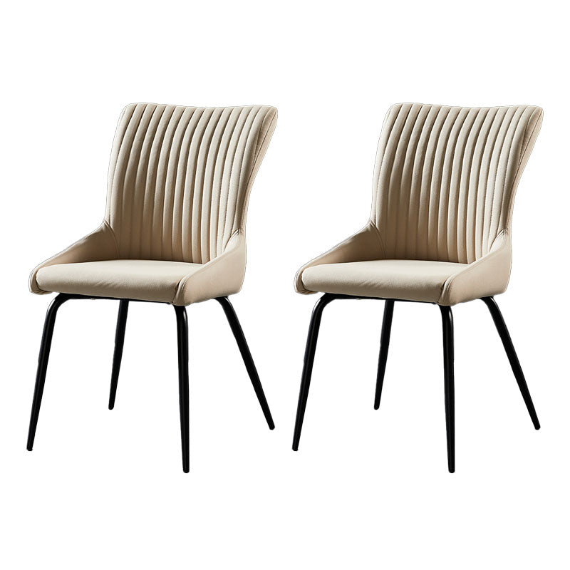 Industrial Arm Solid Back Dining Side Chair Fabric Dining Side Chair