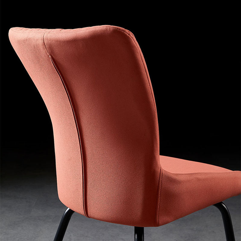 Industrial Arm Solid Back Dining Side Chair Fabric Dining Side Chair