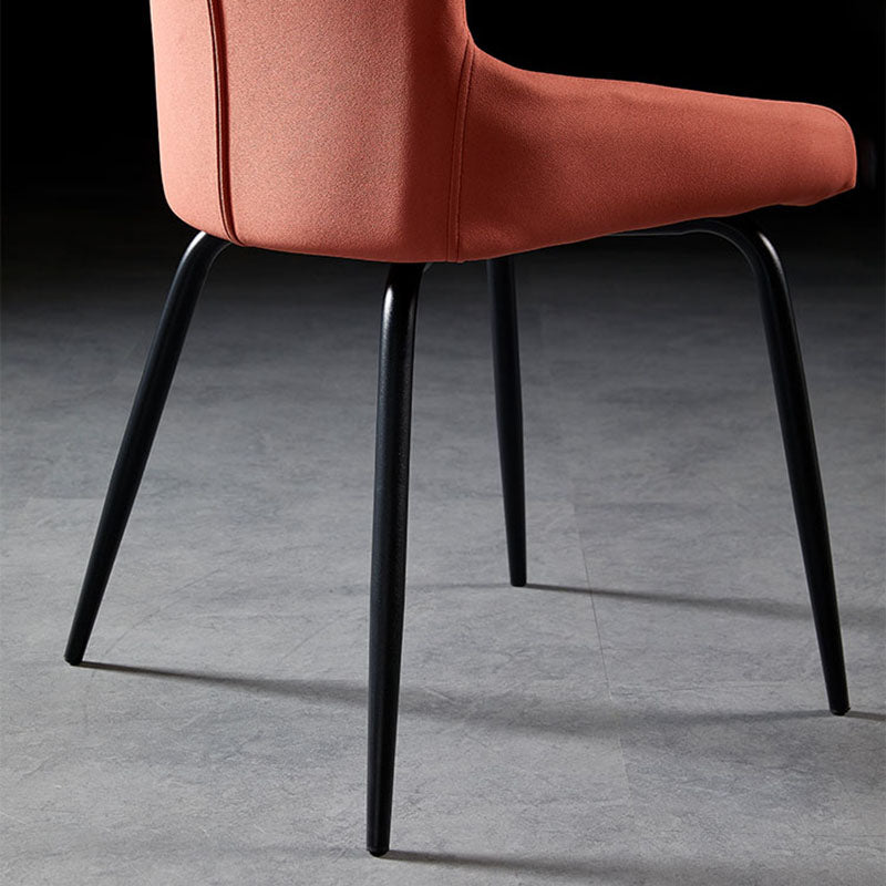 Industrial Arm Solid Back Dining Side Chair Fabric Dining Side Chair