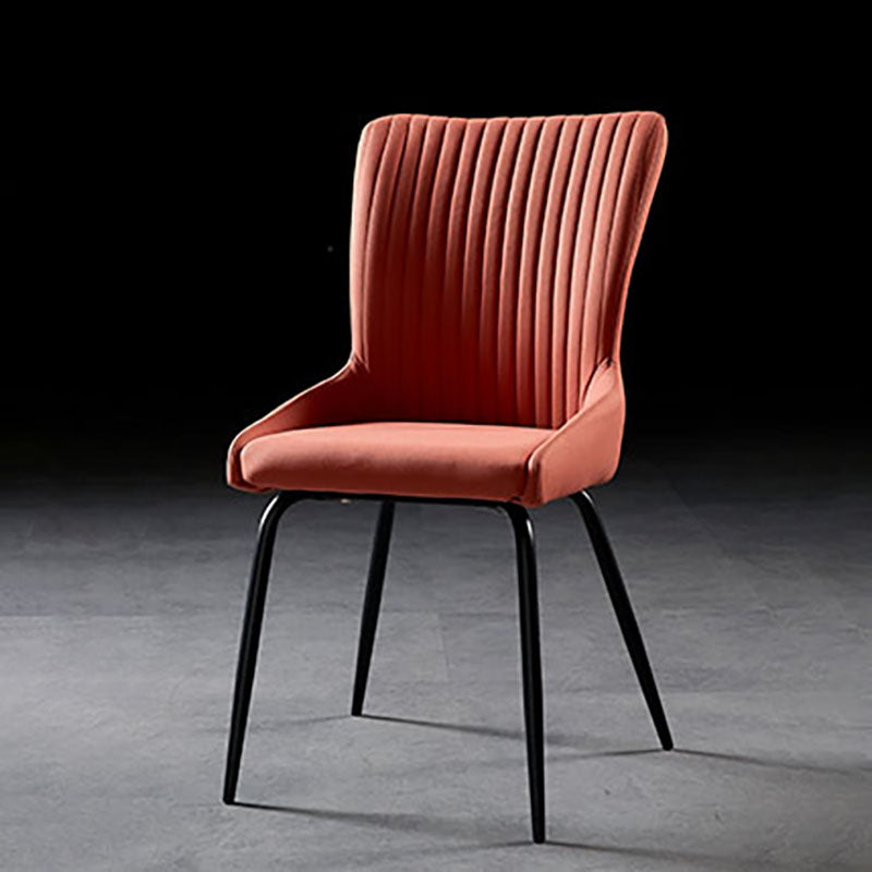 Industrial Arm Solid Back Dining Side Chair Fabric Dining Side Chair