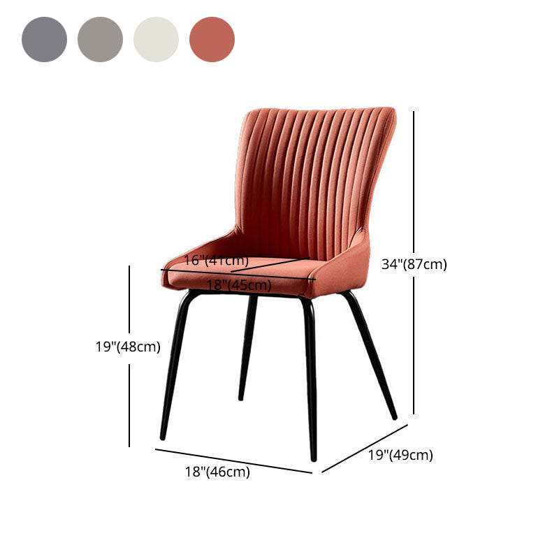 Industrial Arm Solid Back Dining Side Chair Fabric Dining Side Chair