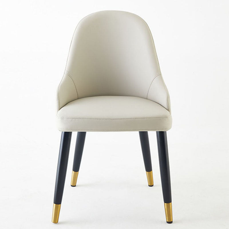 Glam Wood Dining Armless Chair Faux Leather Dining Chairs for Restaurant Use